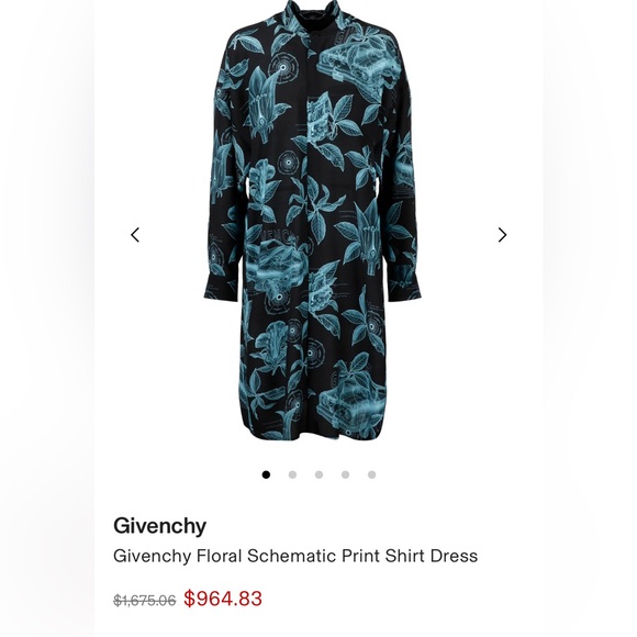 Authentic Givenchy Floral Schematic Print Shirt Dress - Picture 9 of 9